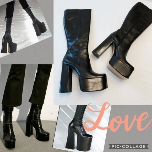 Neiman Marcus Shoes - New Old Stock Italian Leather Platform Boots 40/9
